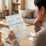 자동차세 고지서를 보고 있는 차주의 모습