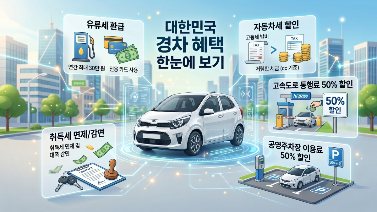 경차 혜택을 나타내는 인포그래픽