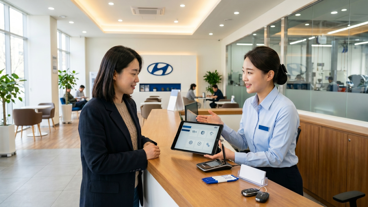 블루핸즈 서비스센터 무상점검 접수 장면