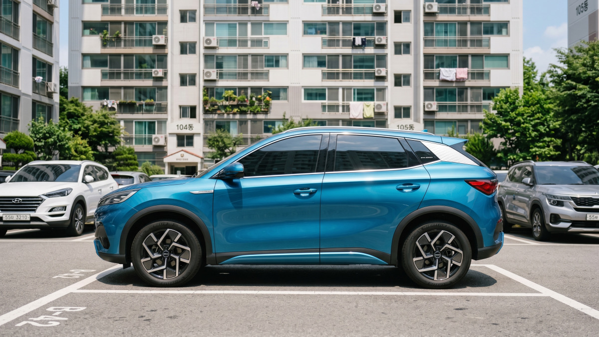 BYD 아토3 아파트 주차장 측면