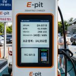 전기차 충전기 화면에 요금이 표시된 장면