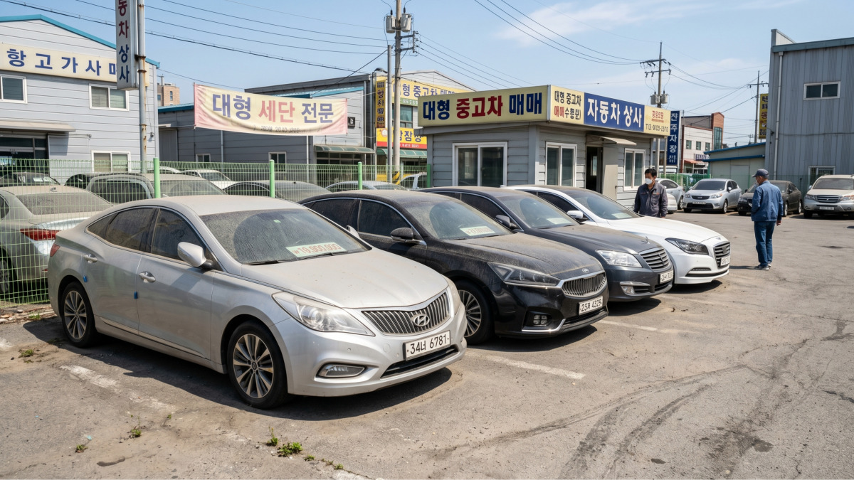 중고차 매매 단지 대형 세단 코너