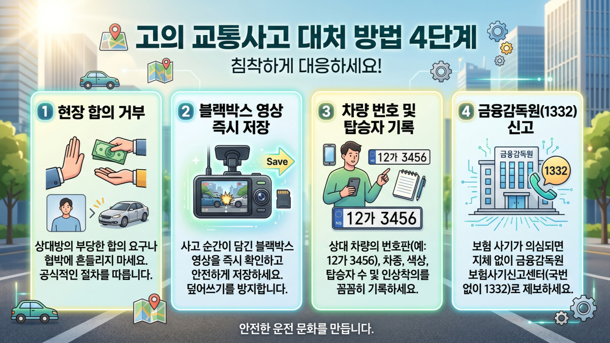 고의사고 피해 시 4단계 대처법 인포그래픽