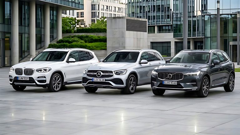 BMW X3, 벤츠 GLC, 볼보 XC60 모델의 외관 디자인 비교